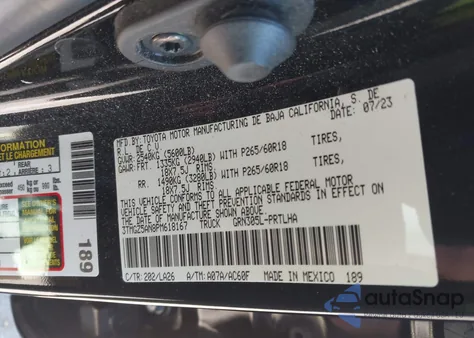 2023 Toyota Tacoma Limited z USA, uszkodzony, nr VIN 3TMGZ5AN8PM618167